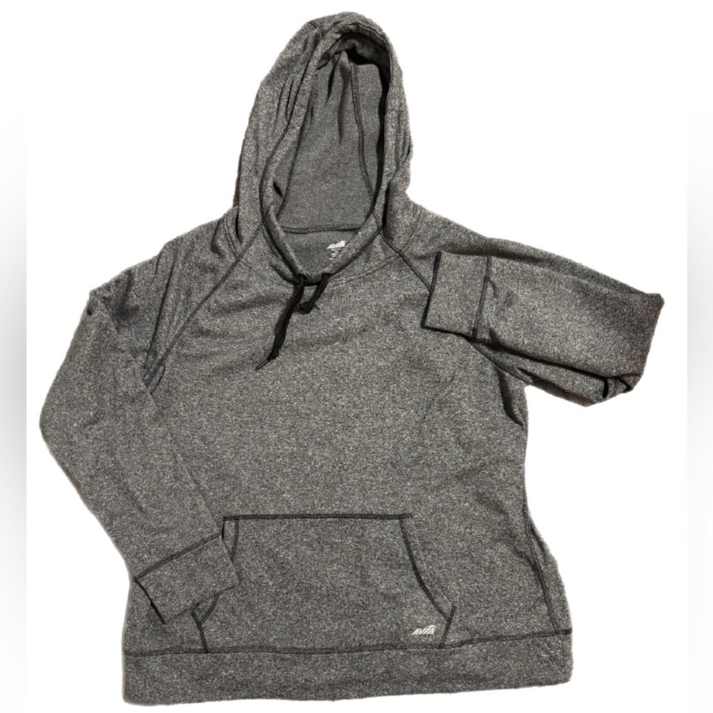 Avia Women’s Pullover Hoodie. Pull string with pocket in middle for both hands.